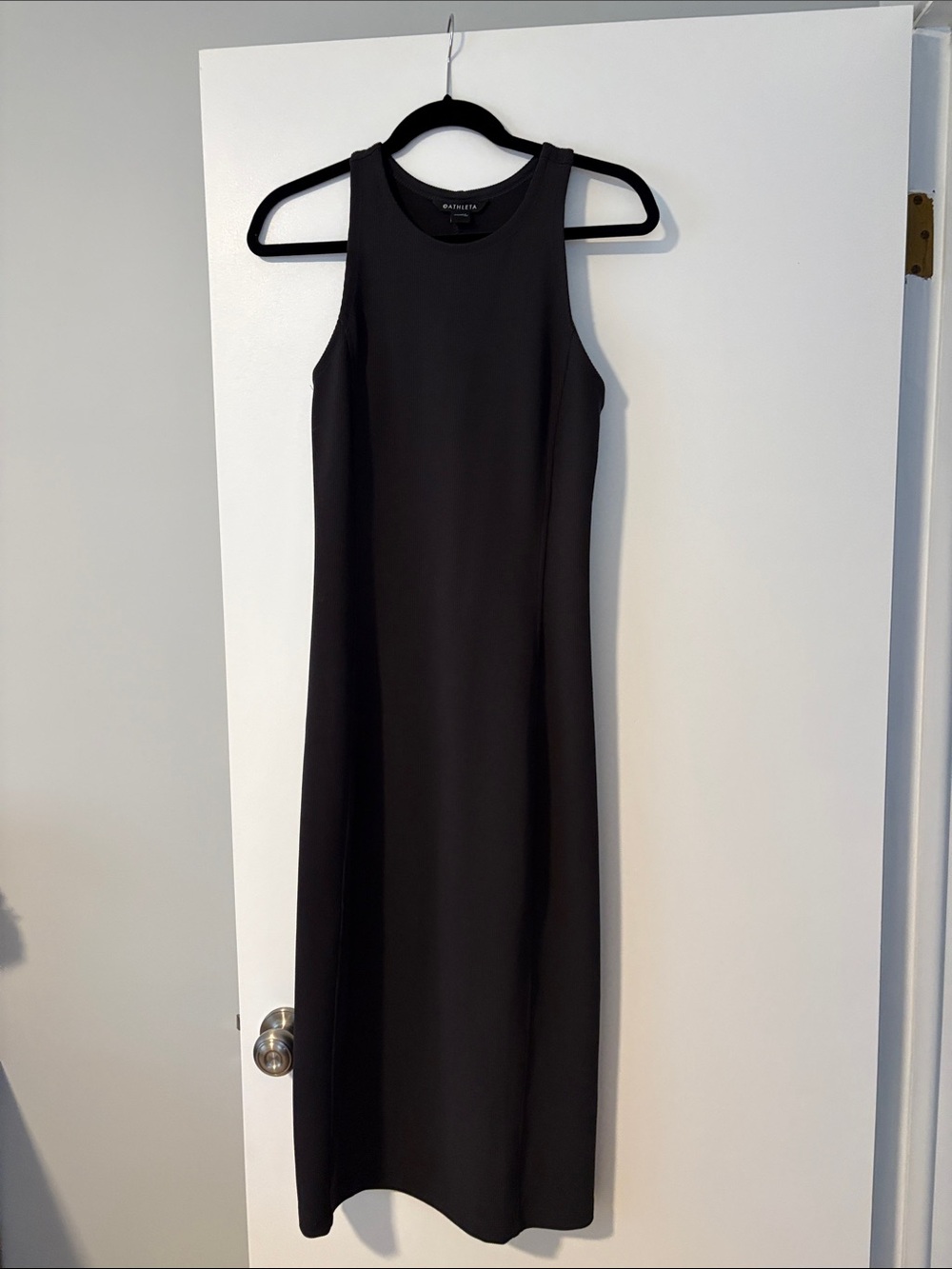 Athleta Black Sleeveless Ribbed Midi Dress - Picture 3 of 9
